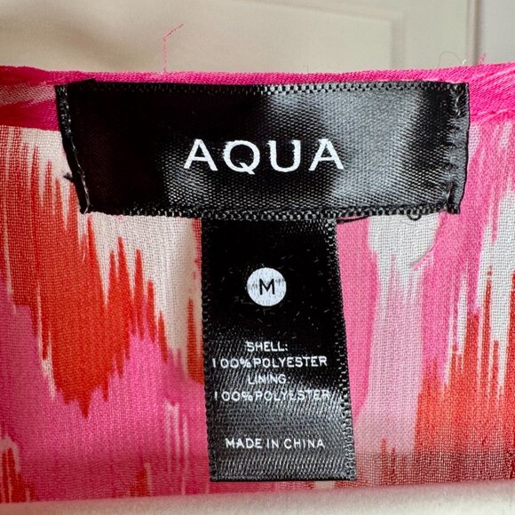 AQUA Colorful Ikat Print Faux Wrap Mini Dress - Size Medium (NWT) - Picture 7 of 11